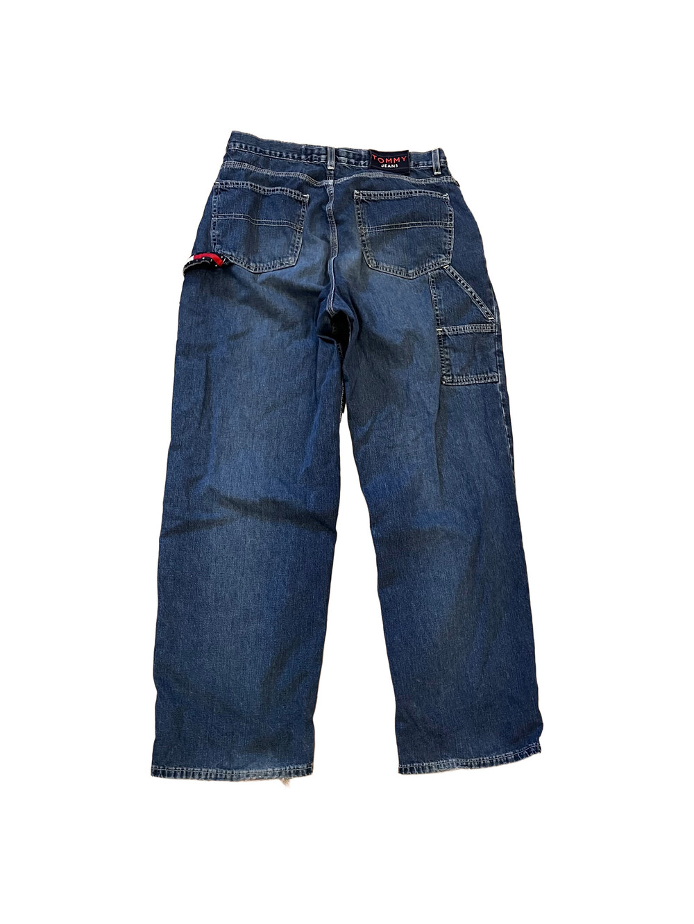 Vintage 90s Tommy Hilfiger Jean Shorts Size 36x Baggy Wide Skate Carpenter